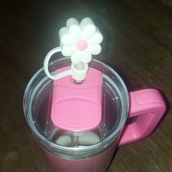 Pink Tumbler with Flower Straw - Picture 3 of 8